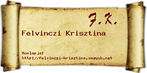 Felvinczi Krisztina névjegykártya