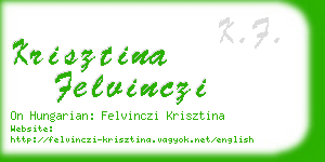 krisztina felvinczi business card